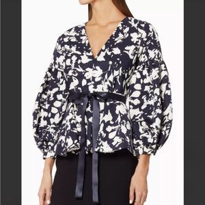 Alexis Black and White Boxy Graphic Blouse, L